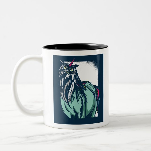 Tasse 2 Couleurs Owl Unicorn (Gauche)