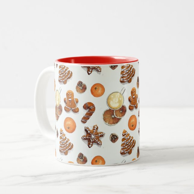 Tasse 2 Couleurs Pain d'épices Parfum de Noël (Devant gauche)