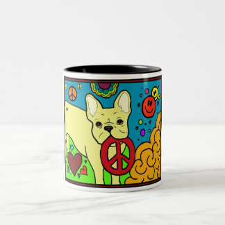 Tasse 2 Couleurs Paix de bouledogue français