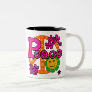 Tasse 2 Couleurs paix du style 60s