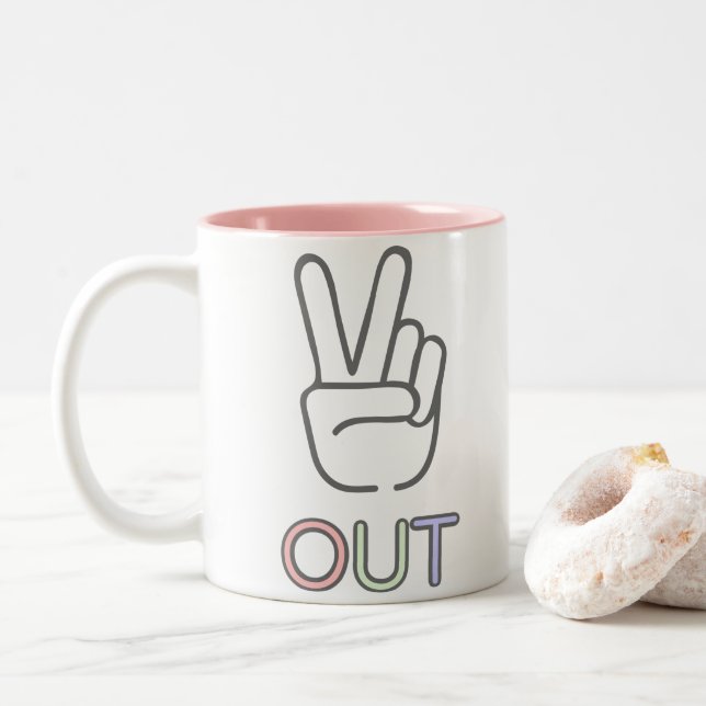 Tasse 2 Couleurs Paix et paix (Avec donut)