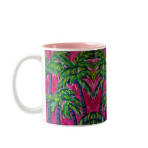 Palmes tropicales roses chaudes
