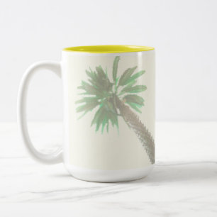 Tasse 2 Couleurs Palmier Stylisé Pastel Green Tropical