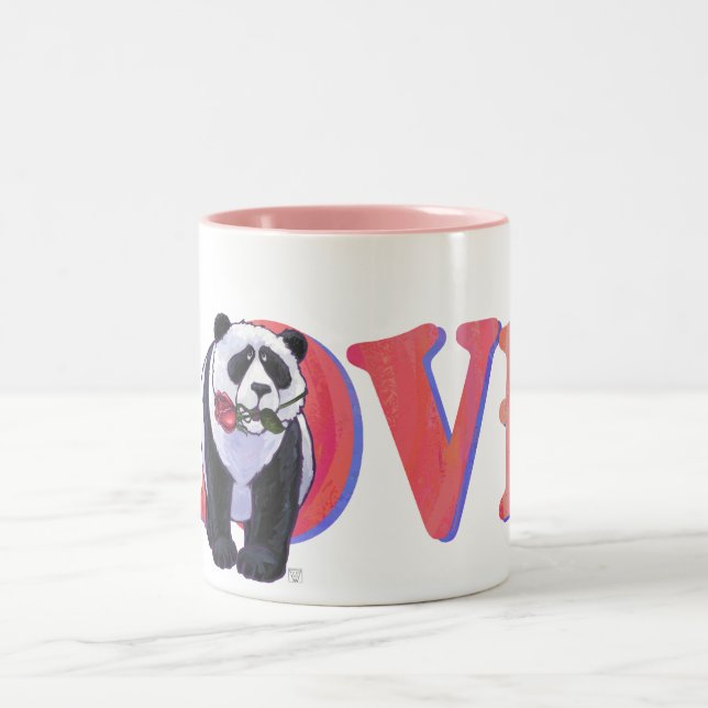 Tasse 2 Couleurs Panda Bear Saint Valentin (Centre)