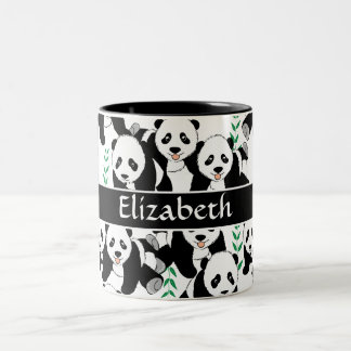 Tasse 2 Couleurs Panda Bears Motif graphique à personnaliser