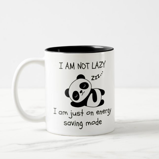 Tasse 2 Couleurs panda paresseux (Gauche)