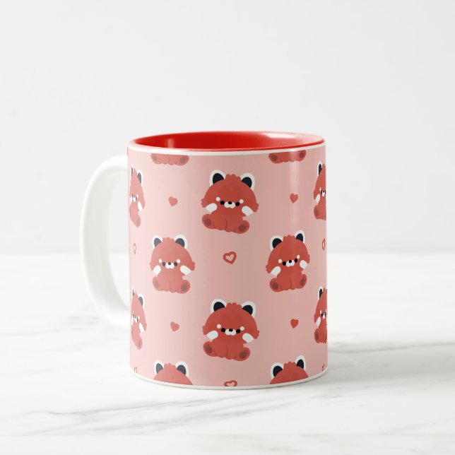 Tasse 2 Couleurs Panda rouge mignonne (Devant gauche)