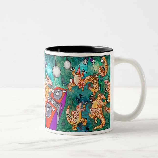 Tasse 2 Couleurs Pangolin du DJ Turntablist (Droit)