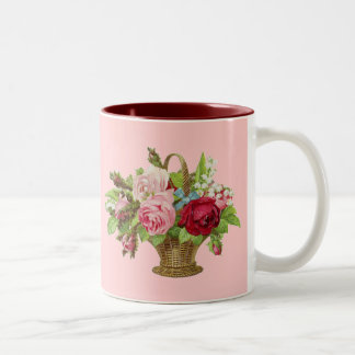 Tasse 2 Couleurs Panier rose de fleur de cru