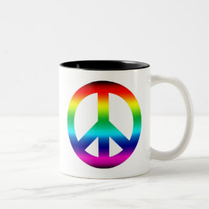 Tasse 2 Couleurs Panneau de paix Rainbow