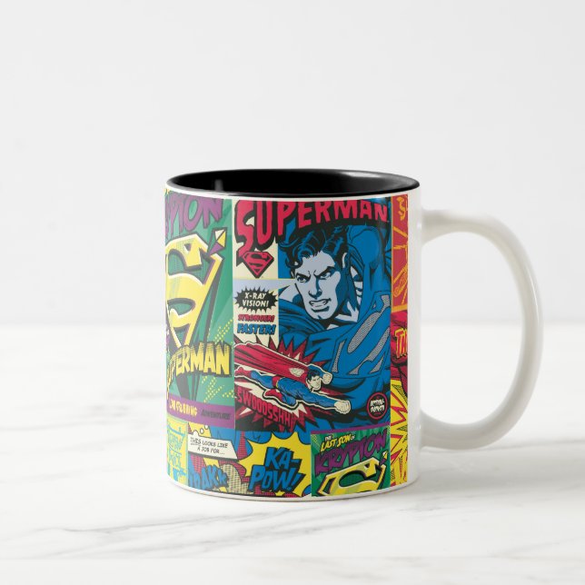 Tasse 2 Couleurs Panneaux comiques Superman (Droit)