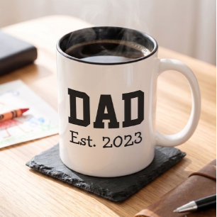 Tasse 2 Couleurs Papa a établi un texte noir gras