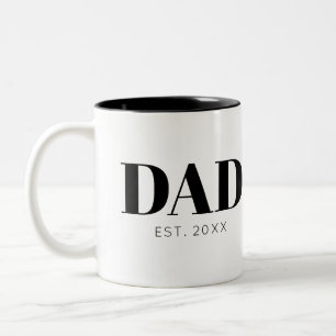 Tasse 2 Couleurs Papa a Fondé Texte Simple Est Année