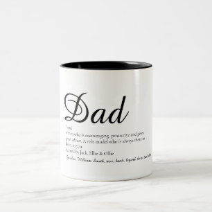 Tasse 2 Couleurs Papa, Daddy, Définition de Père Script Amusant