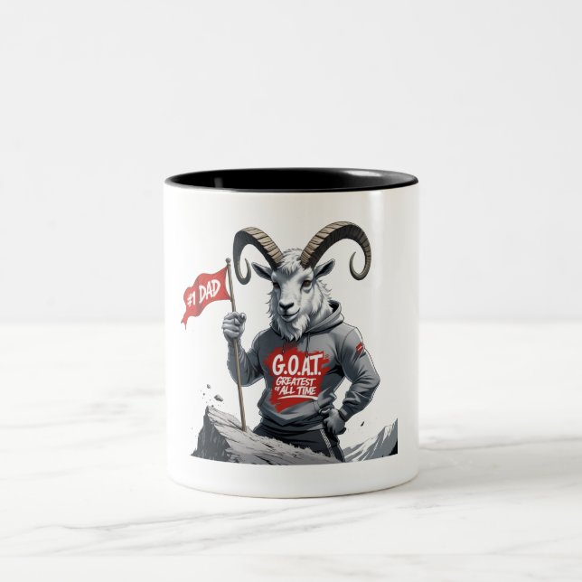 Tasse 2 Couleurs Papa de G.O.A.T. - Mountain Climber Funny (Centre)