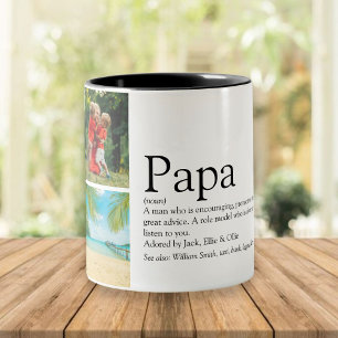 Tasse 2 Couleurs Papa Définition Citation Collage Photo