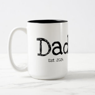 Tasse 2 Couleurs Papa Établi Gras Noir Blanc