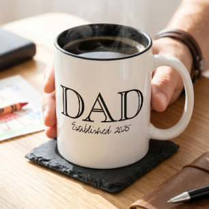 Tasse 2 Couleurs Papa Établit Gras Noir Blanc