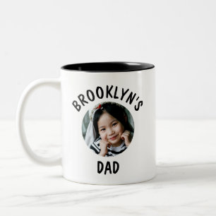 Tasse 2 Couleurs Papa Fille Photo et Nom Personnalisés Tendance