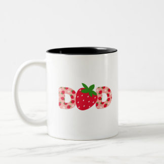 Tasse 2 Couleurs Papa fraise Première famille Anniversaire