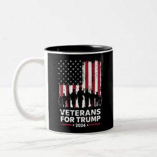 Tasse 2 Couleurs Papa Grand-père Vétérans Pour Trump 2024 Drapeau A
