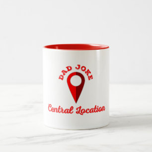 Tasse 2 Couleurs Papa Joke Central Emplacement