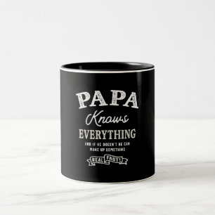 Tasse 2 Couleurs Papa Knows Everything - Funny Fathers Day