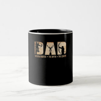 Tasse 2 Couleurs Papa Le Chasseur De Bow Mythe Légende Chasse Cadea