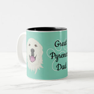 Tasse 2 Couleurs Papa/Maman de Great Pyrenees personnalisé