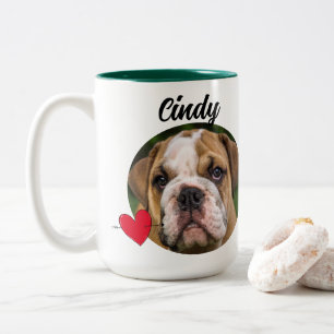 Tasse 2 Couleurs Papa personnalisation drôle chien citation nom/pho