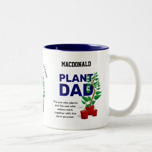 Tasse 2 Couleurs Papa plante personnalisé