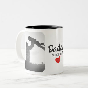 Tasse 2 Couleurs Papa, première fête des pères, premier père heureu