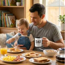 Tasse 2 Couleurs Papa Texte Gras Noir Établit