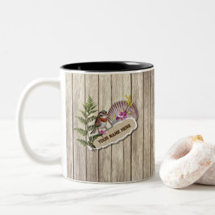 Tasse 2 Couleurs Papier tordu rustique Peinture à huile de bois Per