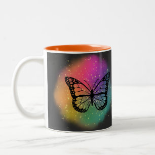 Tasse 2 Couleurs Papillon aquarelle