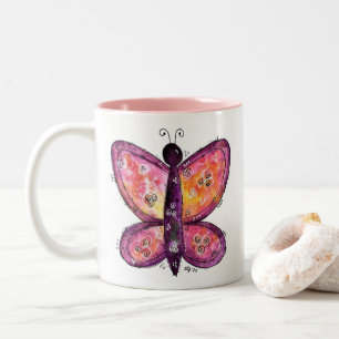 Tasse 2 Couleurs Papillon blanc