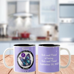 Tasse 2 Couleurs Papillon personnalisé cadeau de sobriété - Clean c