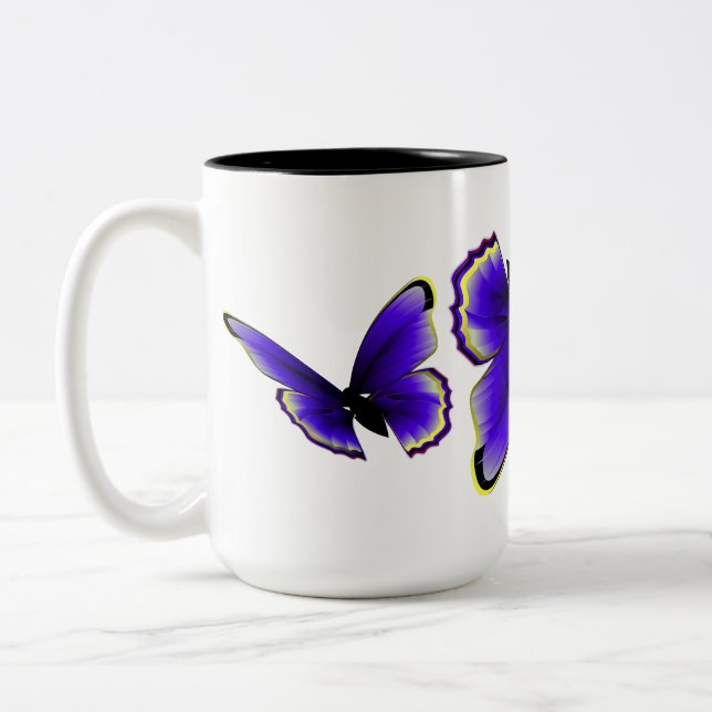 Tasse 2 Couleurs Papillon pourpre (Gauche)