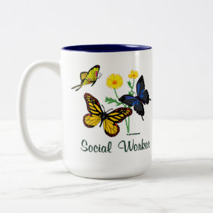 Tasse 2 Couleurs Papillons des travailleurs sociaux