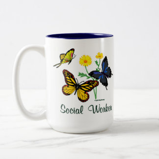 Tasse 2 Couleurs Papillons des travailleurs sociaux