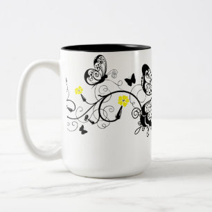 Tasse 2 Couleurs Papillons en dentelle noire 10
