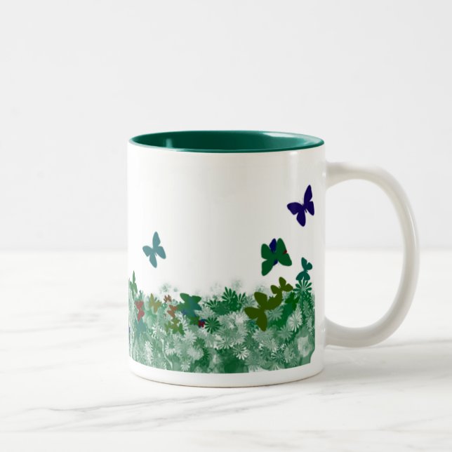 Tasse 2 Couleurs Papillons et fleurs (Droit)