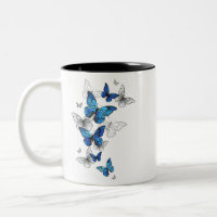 Papillons volants bleus Morpho