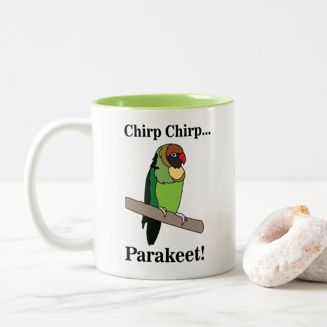 Tasse 2 Couleurs Parakeet Bird  (Avec donut)