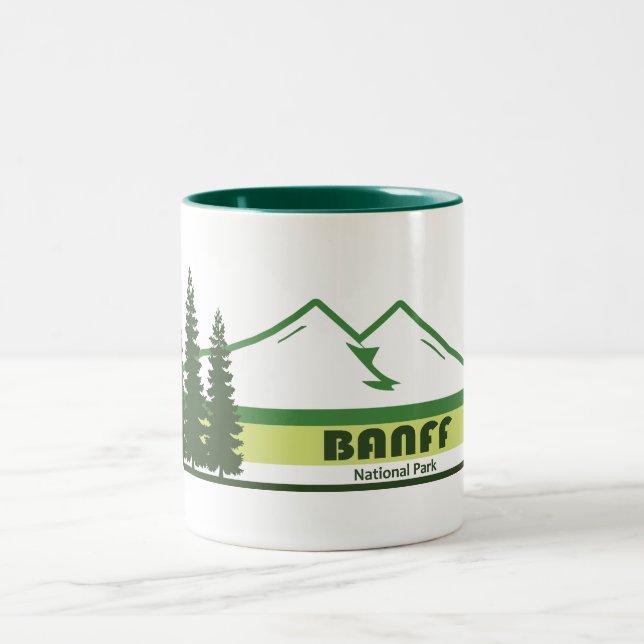 Tasse 2 Couleurs Parc national Banff Bandes vertes (Centre)