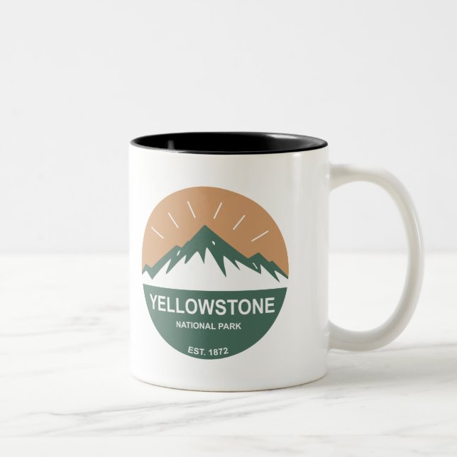 Tasse 2 Couleurs Parc national de Yellowstone (Droit)