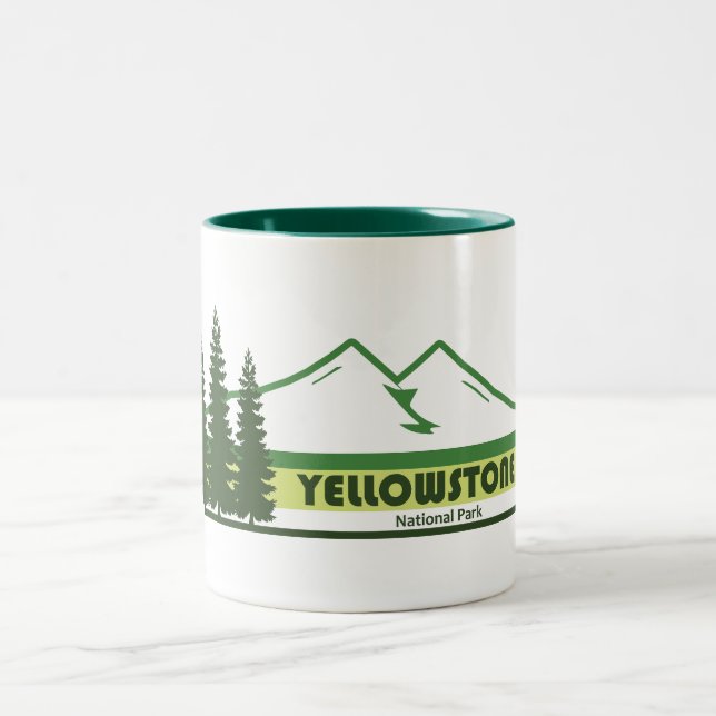 Tasse 2 Couleurs Parc national de Yellowstone Grandes vertes (Centre)