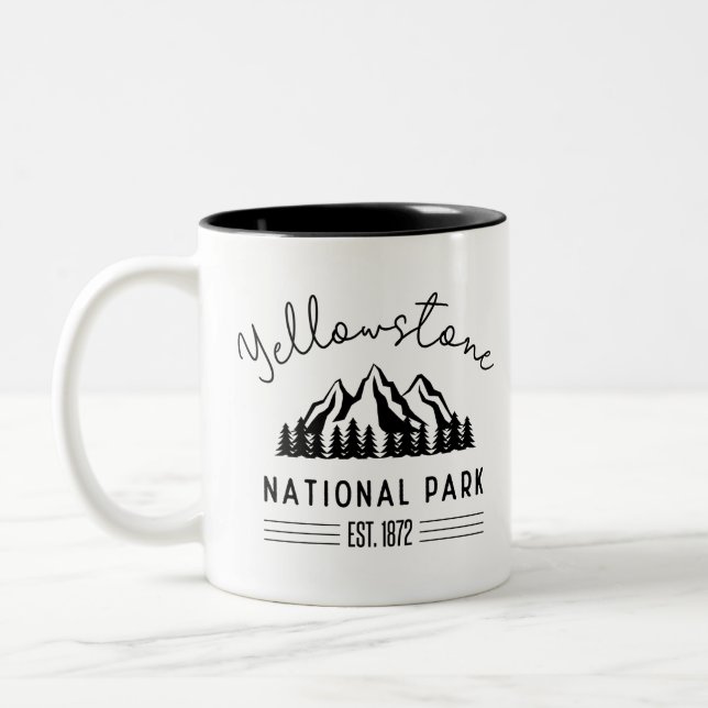 Tasse 2 Couleurs Parc national de Yellowstone Randonnée Camping (Gauche)
