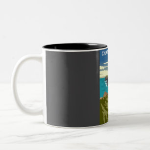 Tasse 2 Couleurs Parc national des Îles-de-la-Manche Vintage Rétroa