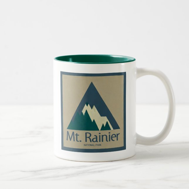Tasse 2 Couleurs Parc national du Mont-Rainier Rustique (Droit)